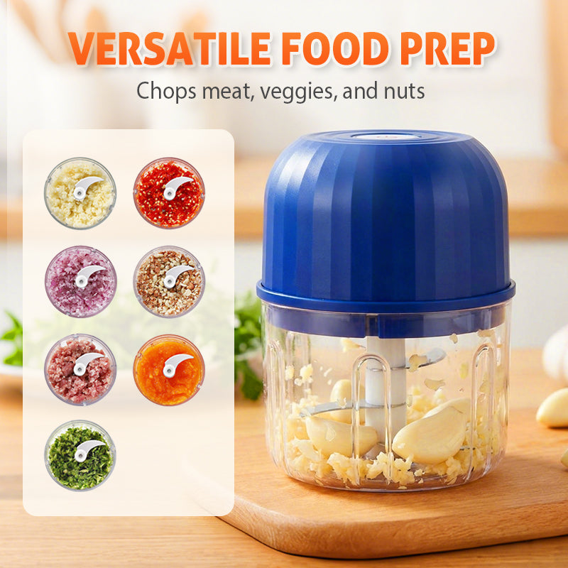 💥 Bežični mini nož za hranu - punjenje putem USB-a, oštrice od nehrđajućeg čelika s jednim dodirom ✨